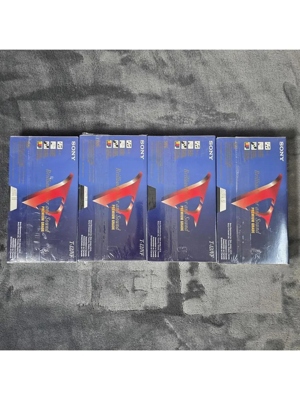 Sony T-120 6 Hrs VHS 9 Pack VCR Tapes Pack Of 4 Blank Premium Grade Sealed New